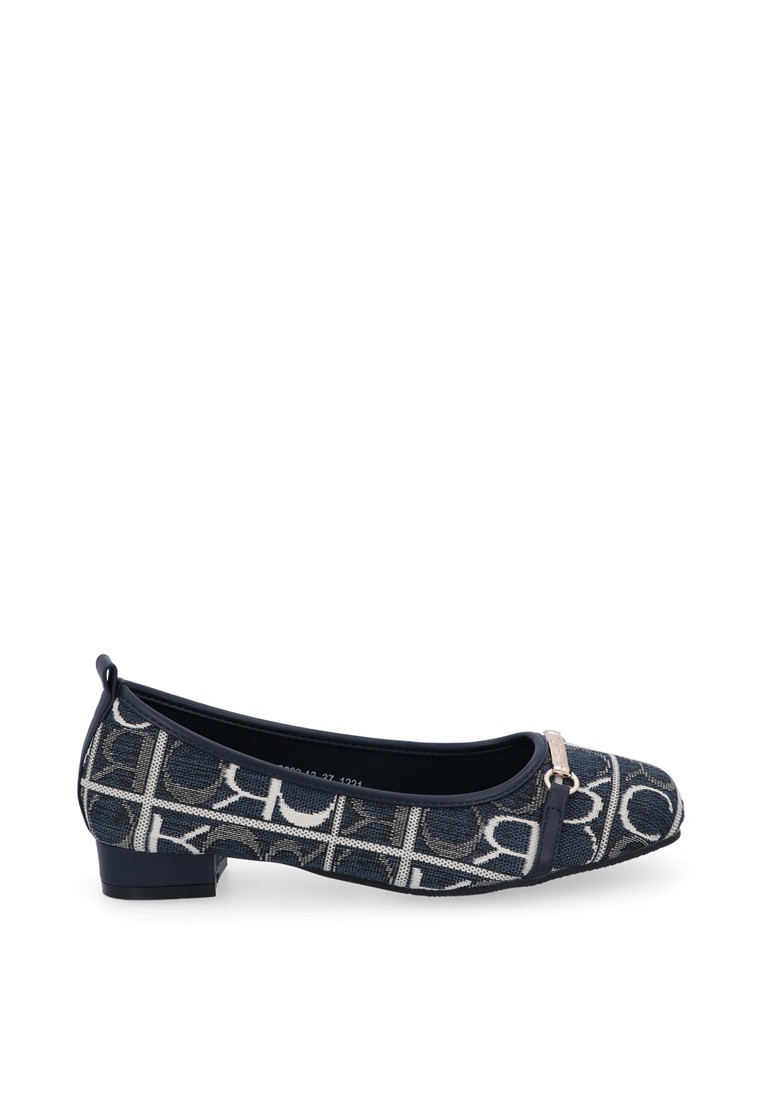 Dark Blue Carlo Geo Jacquard Ballerinas