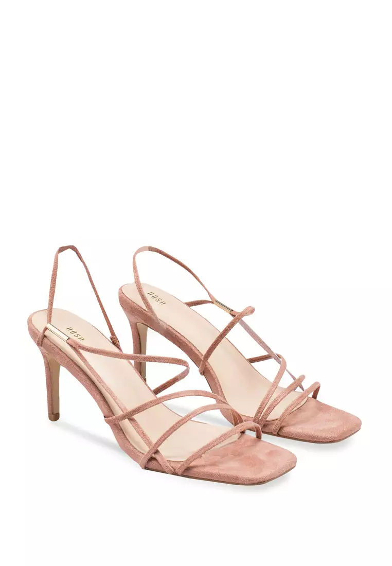 Strappy Square Toe Heels