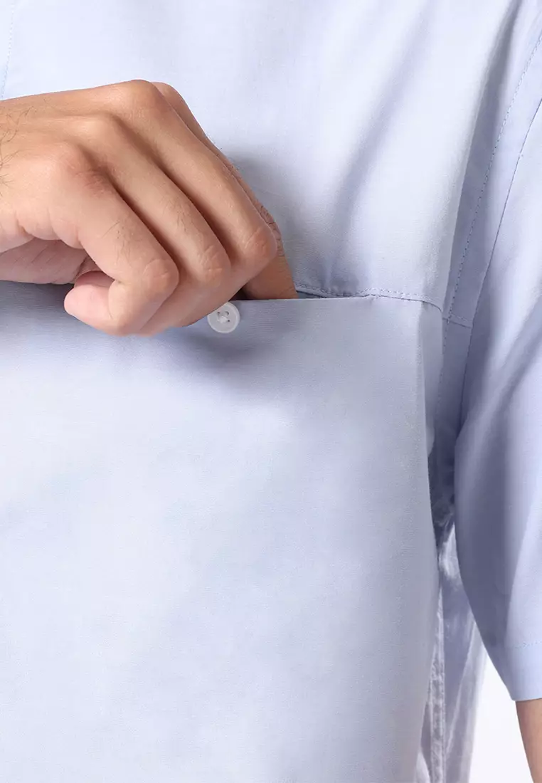 Kemeja Koko Pria Lengan Pendek Baju Muslim Pria STARKOV BLUE