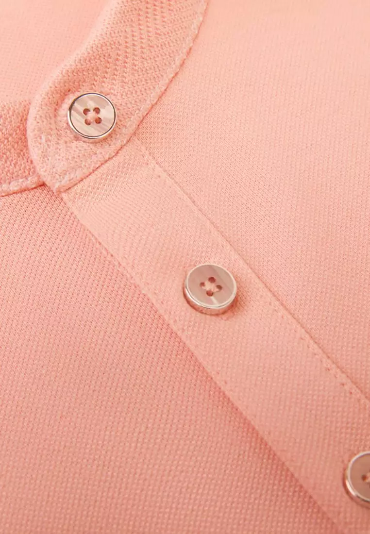 Non-Iron Pure Cotton Stand Collar Polo Tee