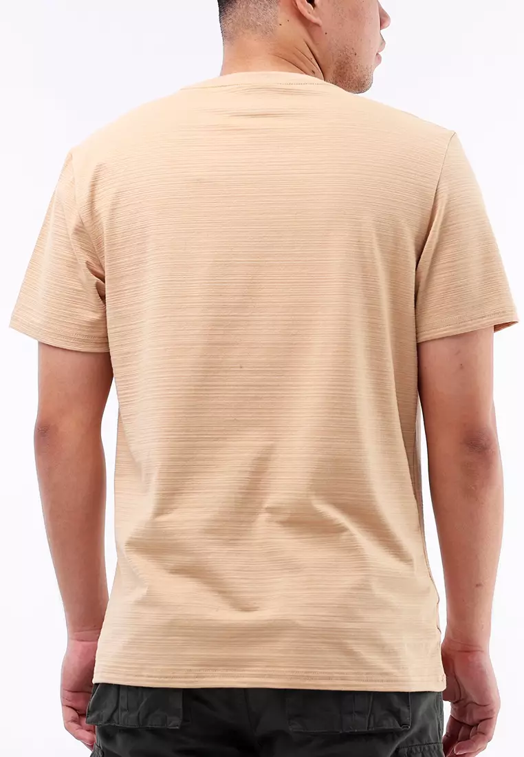 Round Neck Streaky Short Sleeves T-Shirt