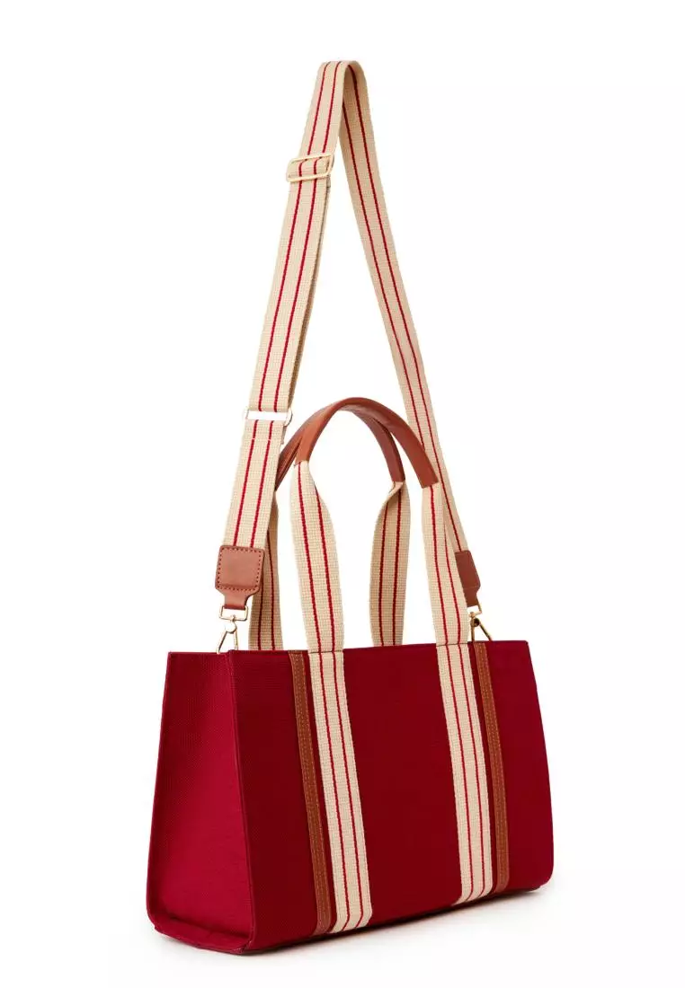 Buy PARIGI Parigi Canvas Tote Bag Burgundy 2024 Online ZALORA