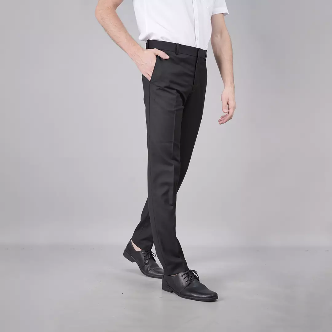 Johnwin - Celana Formal - Celana Pria - Hitam - Polyester - Slim Fit - F.996.010.110.C