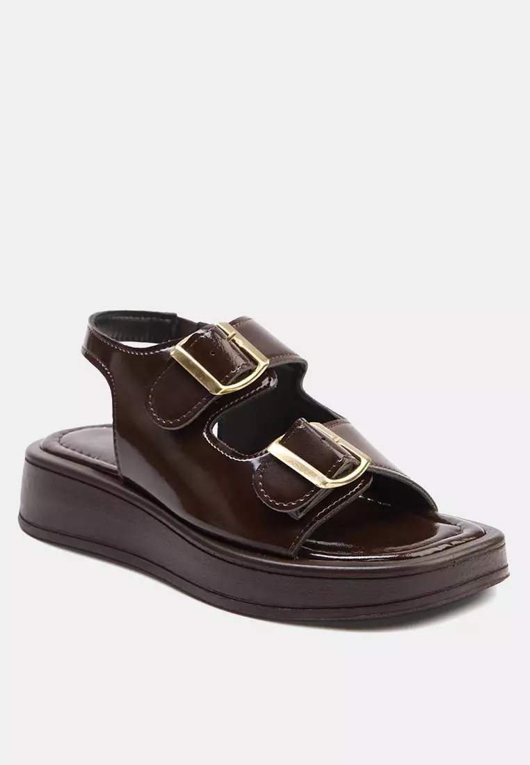 Double Buckle Thick Sole Sandals
