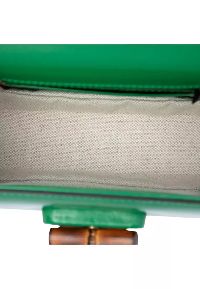 Pre-Loved Gucci Mini Calfskin 1947 Bamboo Top Handle Bag