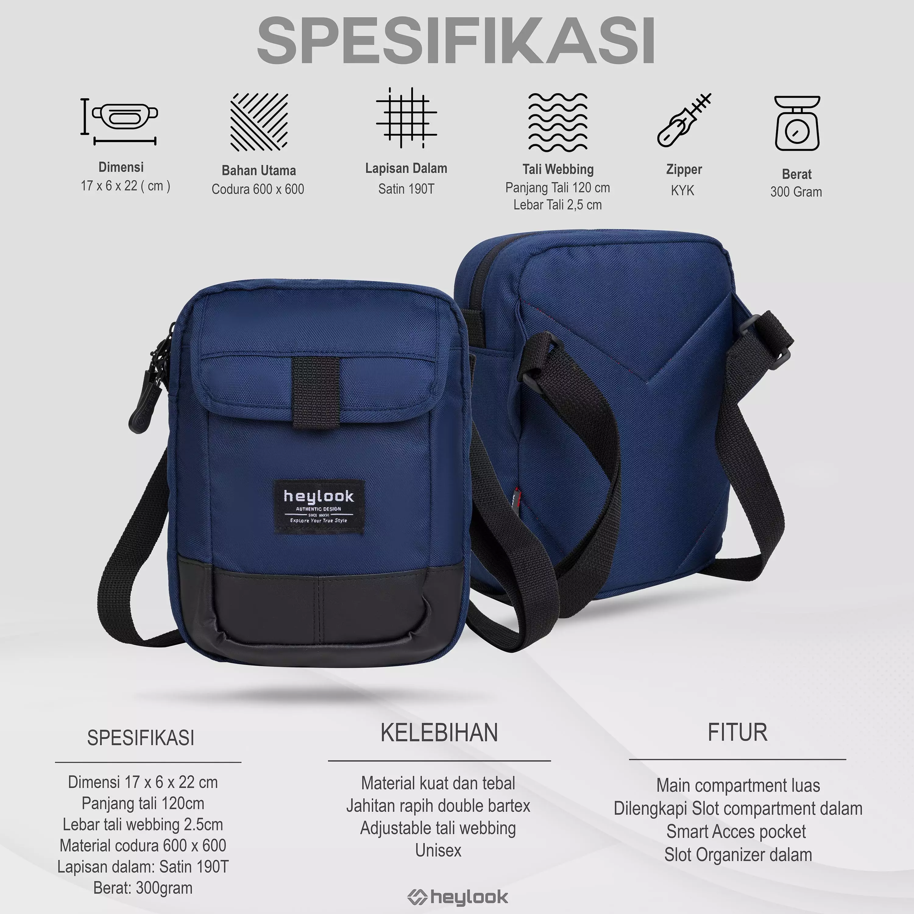 Jual Heylook HEYLOOK Official - (Free Cable Usb) Tas Selempang Pria Sling  Bag Outdoor Saverro Waist Bag Pria Distro Original Original 2023