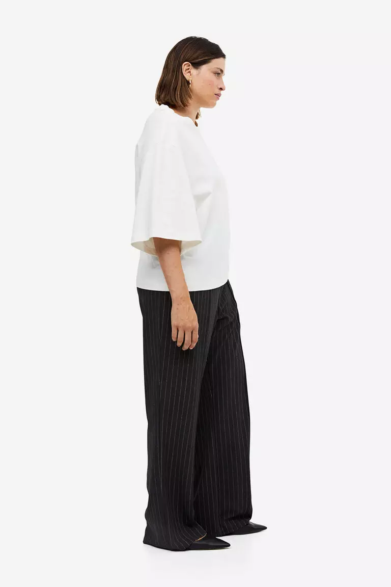 High-waisted tailored trousers