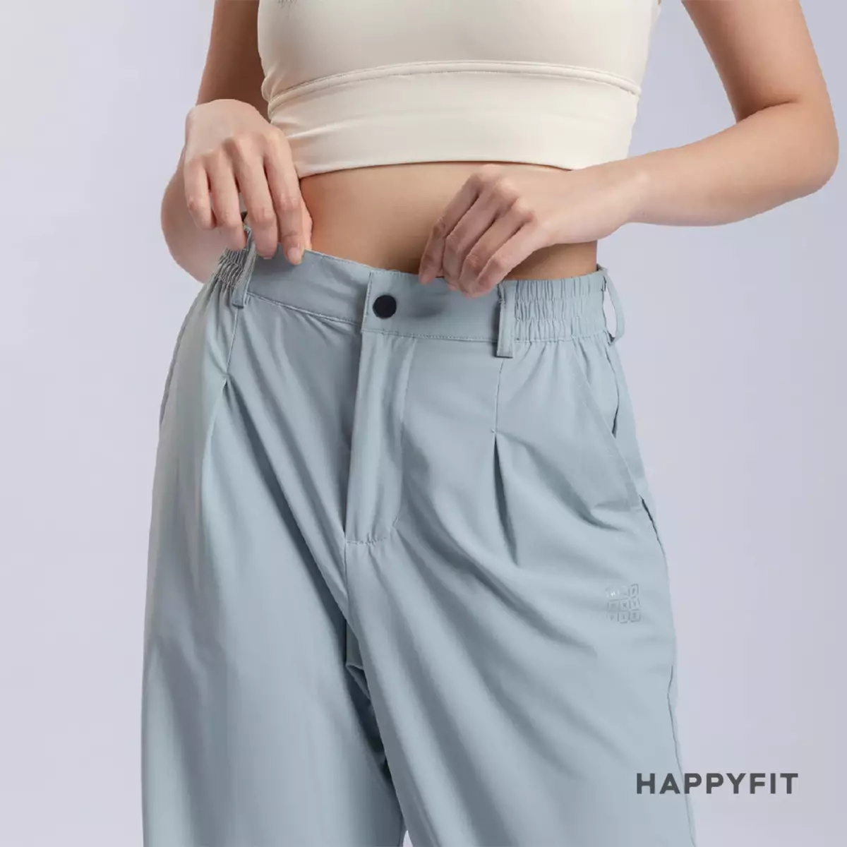 HAPPYFIT Flowy High Waist Trouser Pants - Mint