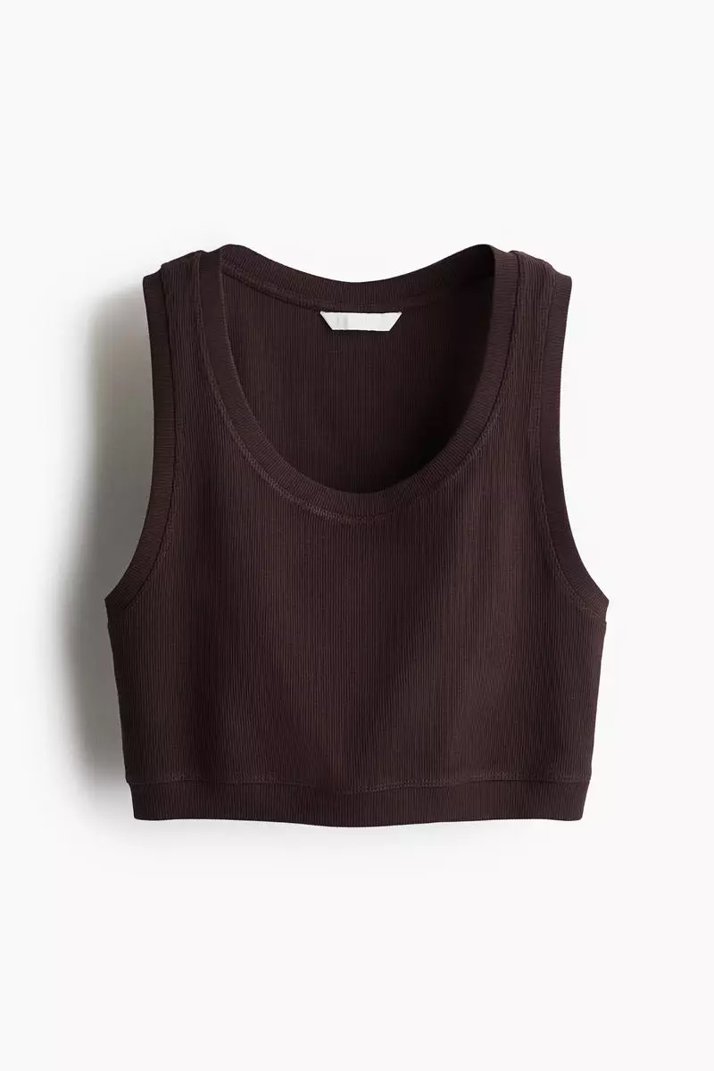 Cropped ribbed vest top