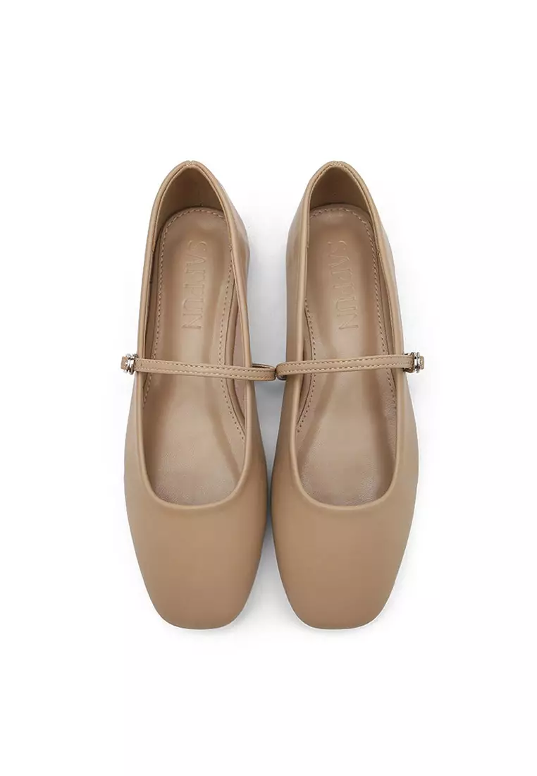 Nhibre Maryjane Flats (1cm) - Beige