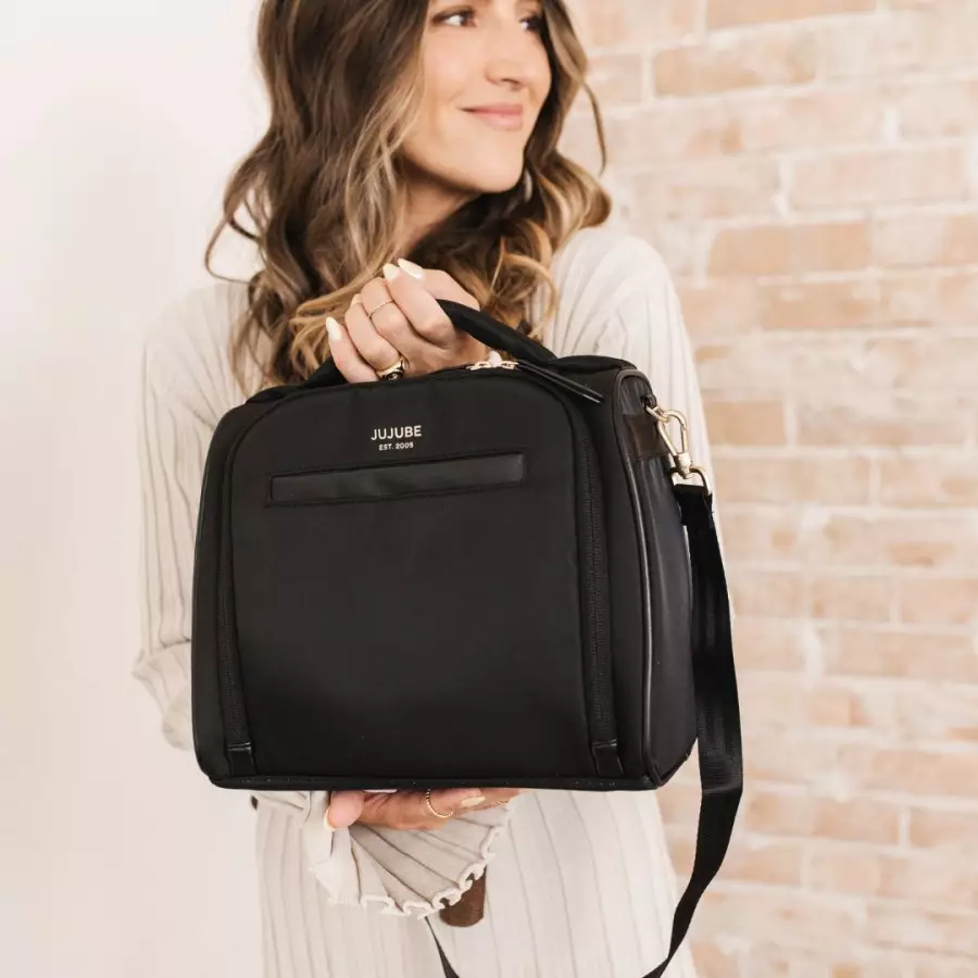 Jujube Insulated Bottle Cooler Bag - Premium Tas TOTEBAG Perlengkapan Bayi ASI Waterproof - Black