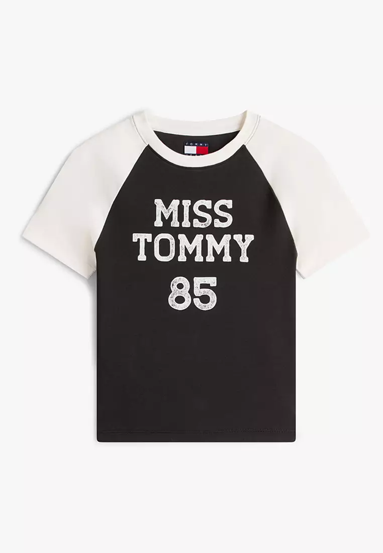 Logo Slim Raglan Sleeves T-Shirt - Tommy Jeans