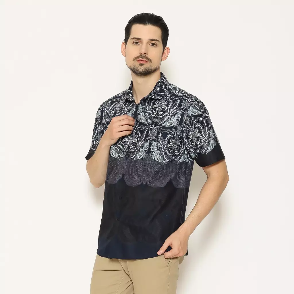 AMK Kemeja Batik Pria Lengan Pendek SHB Sahala S/S Blue