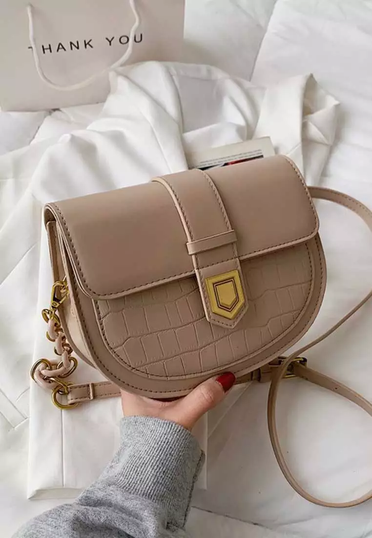 Metallic buckle saddle bag cheap