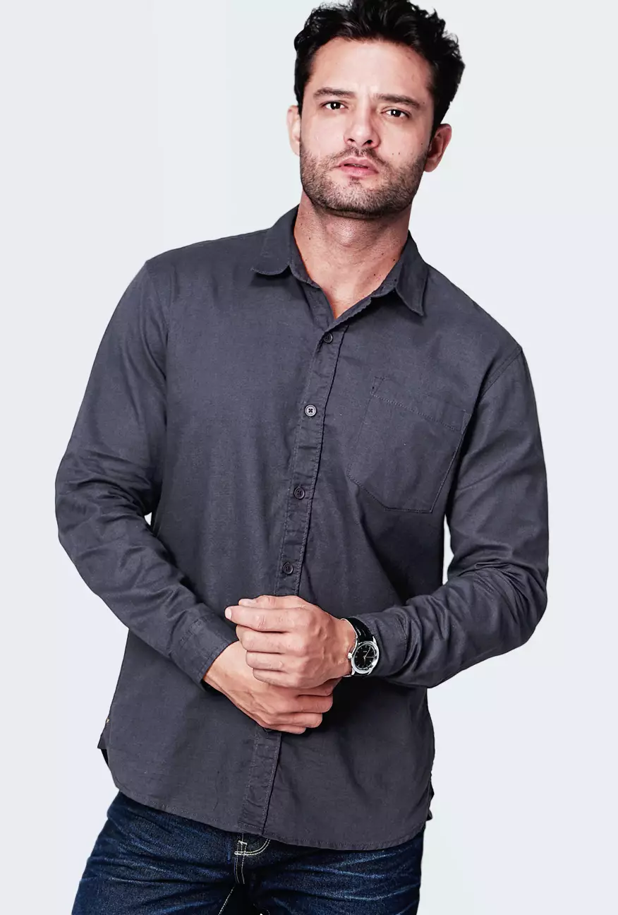 Kemeja Pria Ottoman Dark Grey