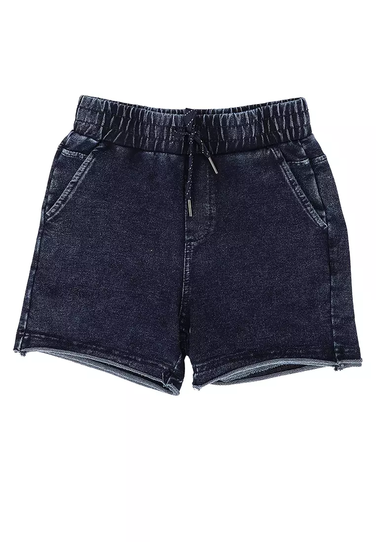 Elastic denim deals shorts