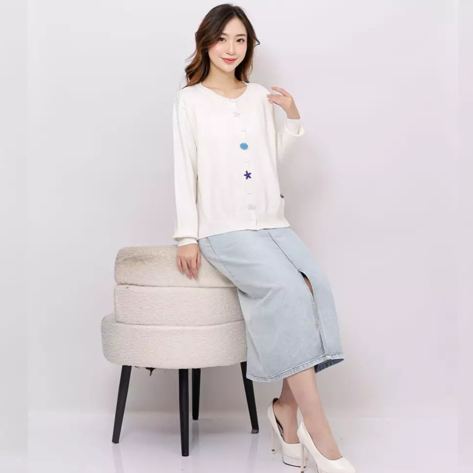 Calypso Serenity Knit Cardigan in White