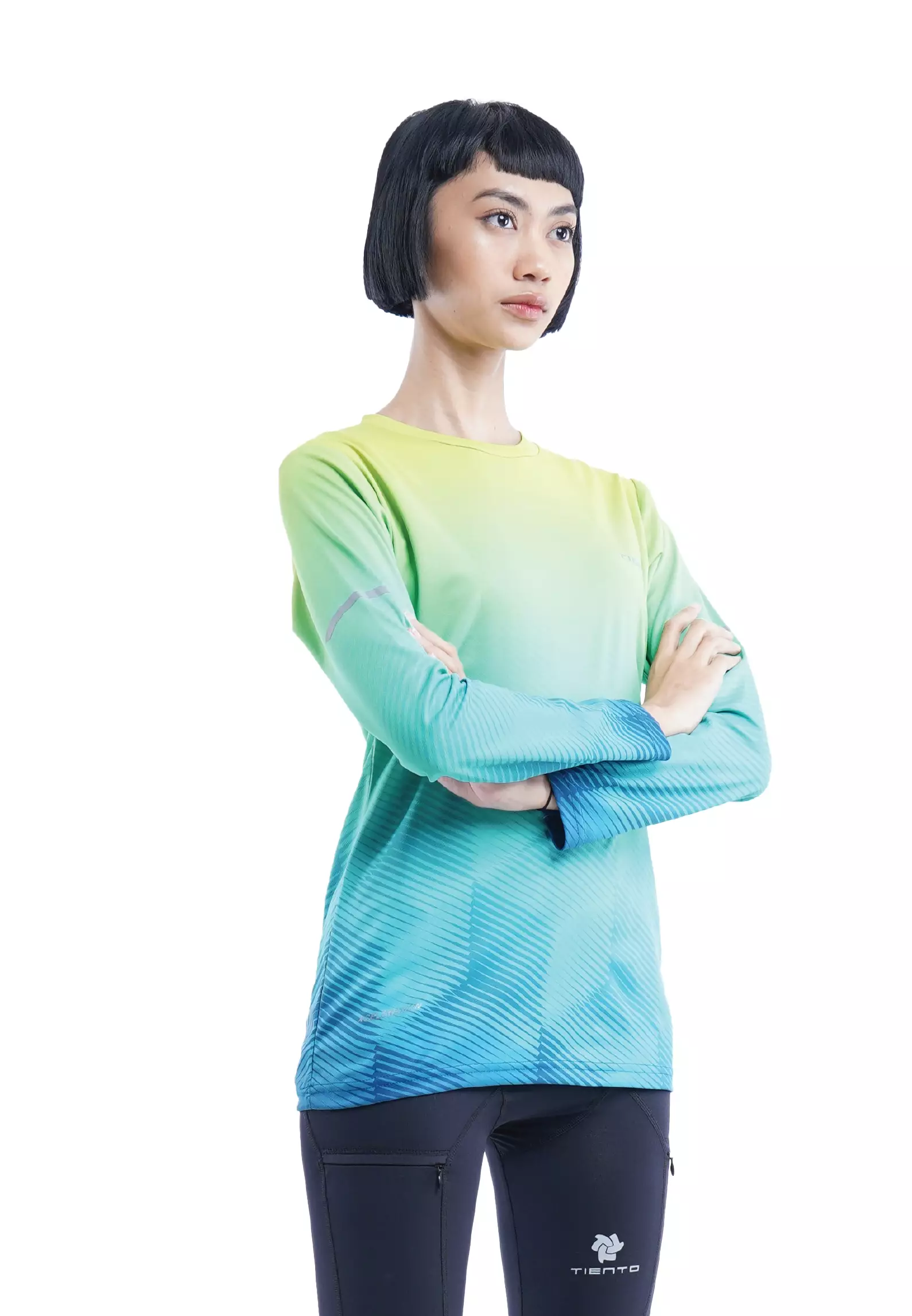 Tiento Jersey Running Anti UV Kaos Olahraga Lari Wanita Lengan Panjang Baju Dryfit Long Sleeve Women Xceleration