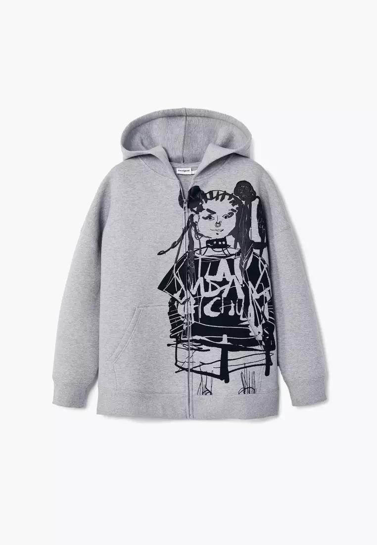 Desigual Woman Printed zip-up sweatshirt M. Christian Lacroix.