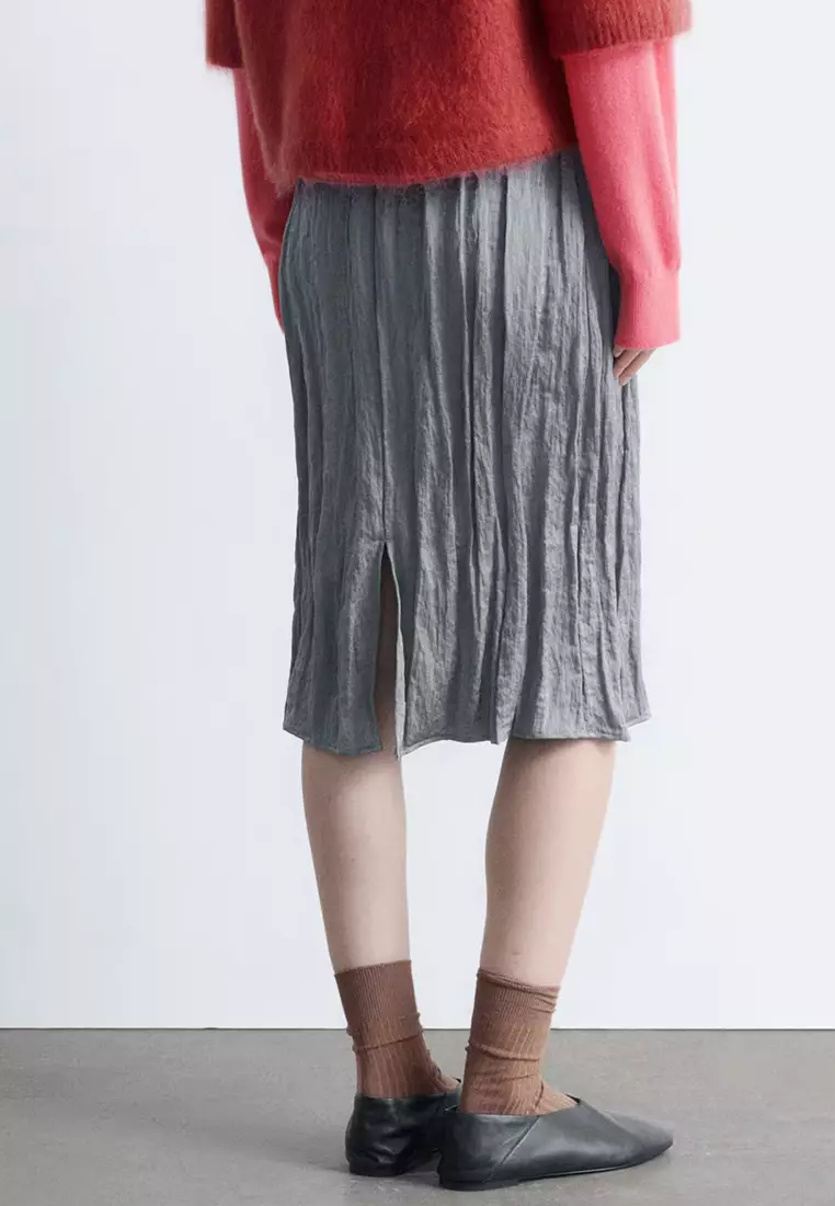 Knee-Length Crêpe Skirt
