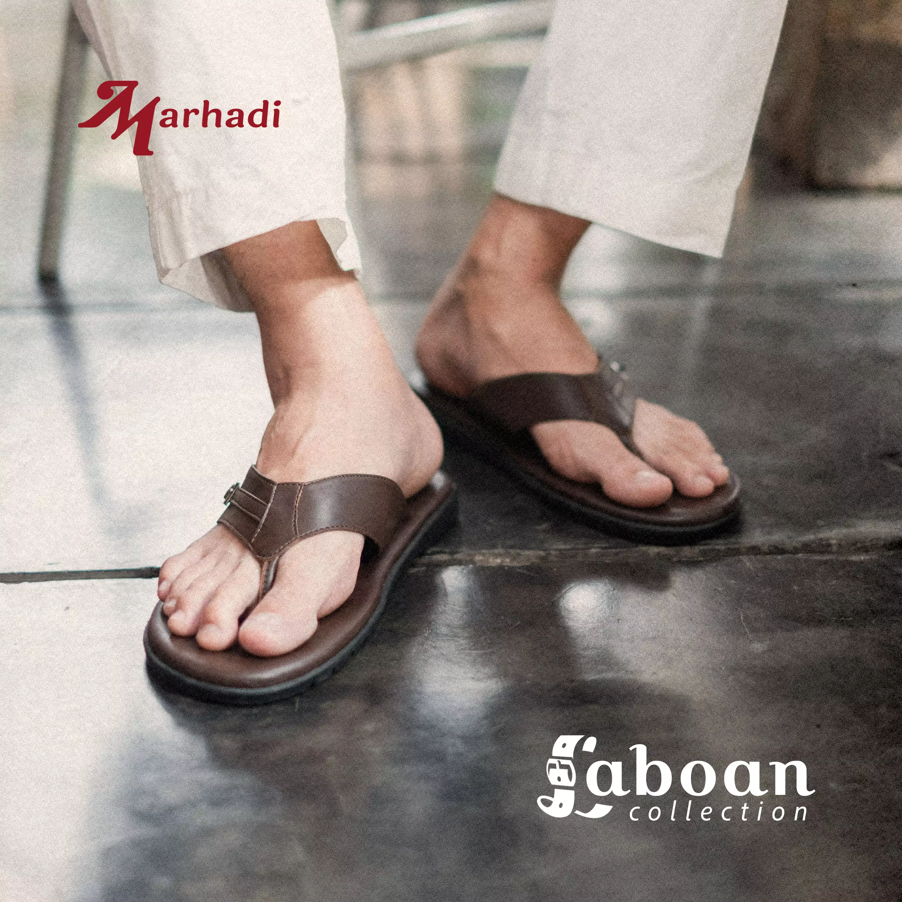 Marhadi Sandal Jepit Pria Sendal Kulit Cowok - Laboan Thong