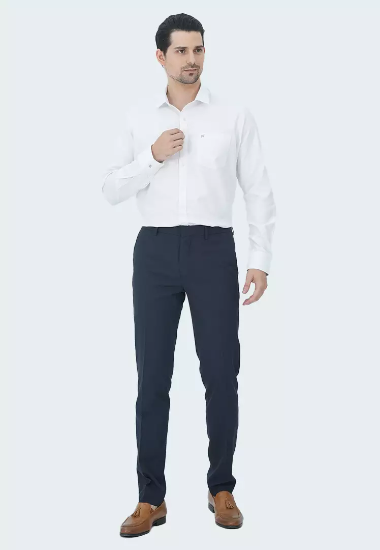 Johnwin - Kemeja Formal - Motif Polos - Lengan panjang - Regular Fit - Putih - FSH.650.K249.991.C-L/S