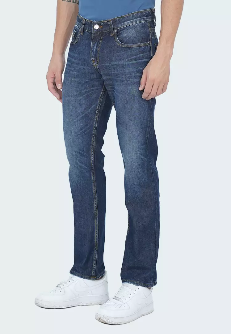 LGS - Celana Denim - Jeans - Perfect Fit - Washed - Whisker - Biru - JPF.492.P108.A687.C