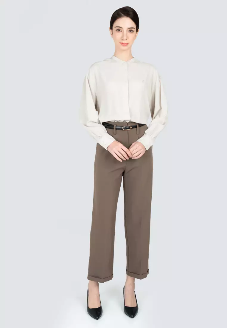 Polo Haus - Women’s Mandarin Collar Long Sleeve Shirt WBWLS004