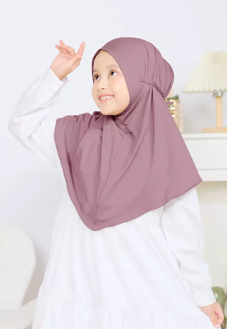 Cotton Bee - Alisha Hijab Instan Anak | Bergo Kerudung Tali Anak - L