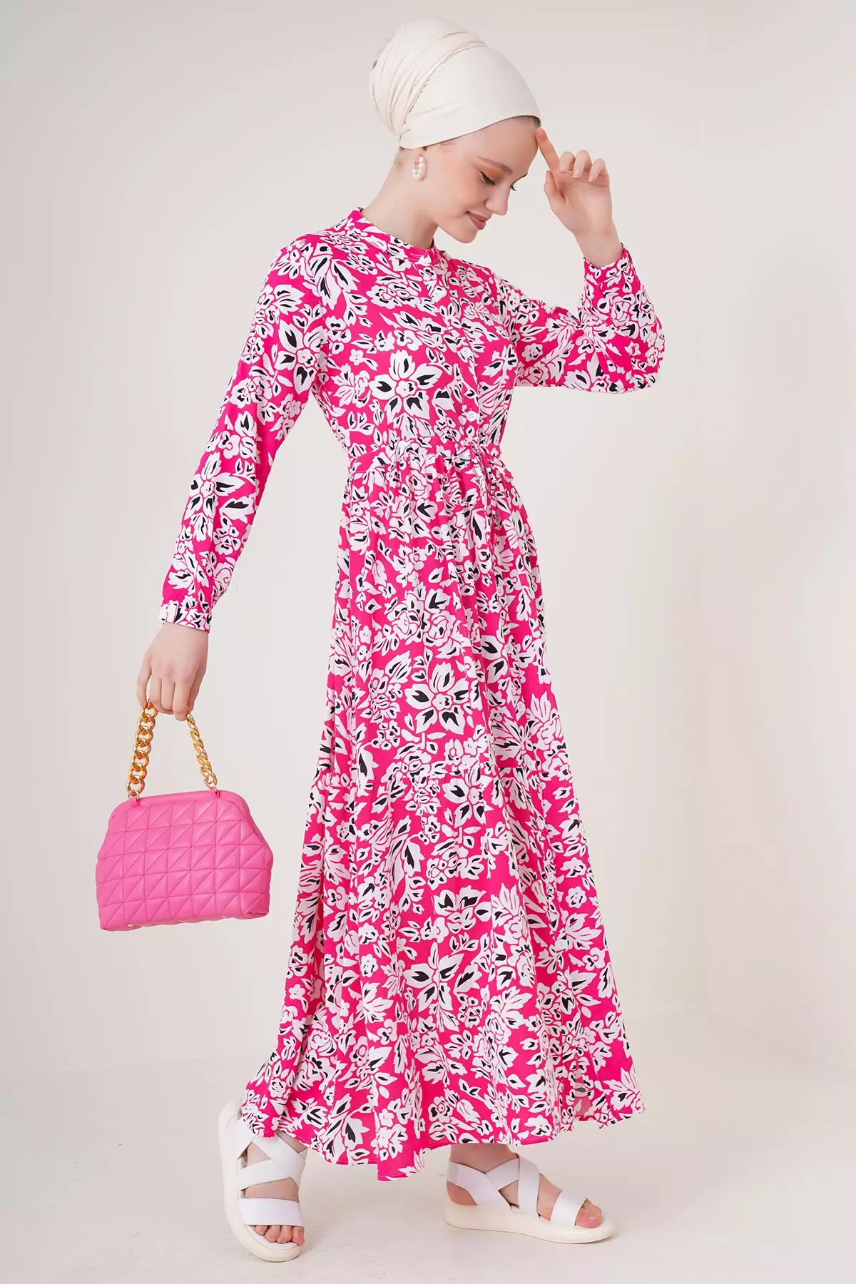 Modest Viscose Maxi Shirt Dress