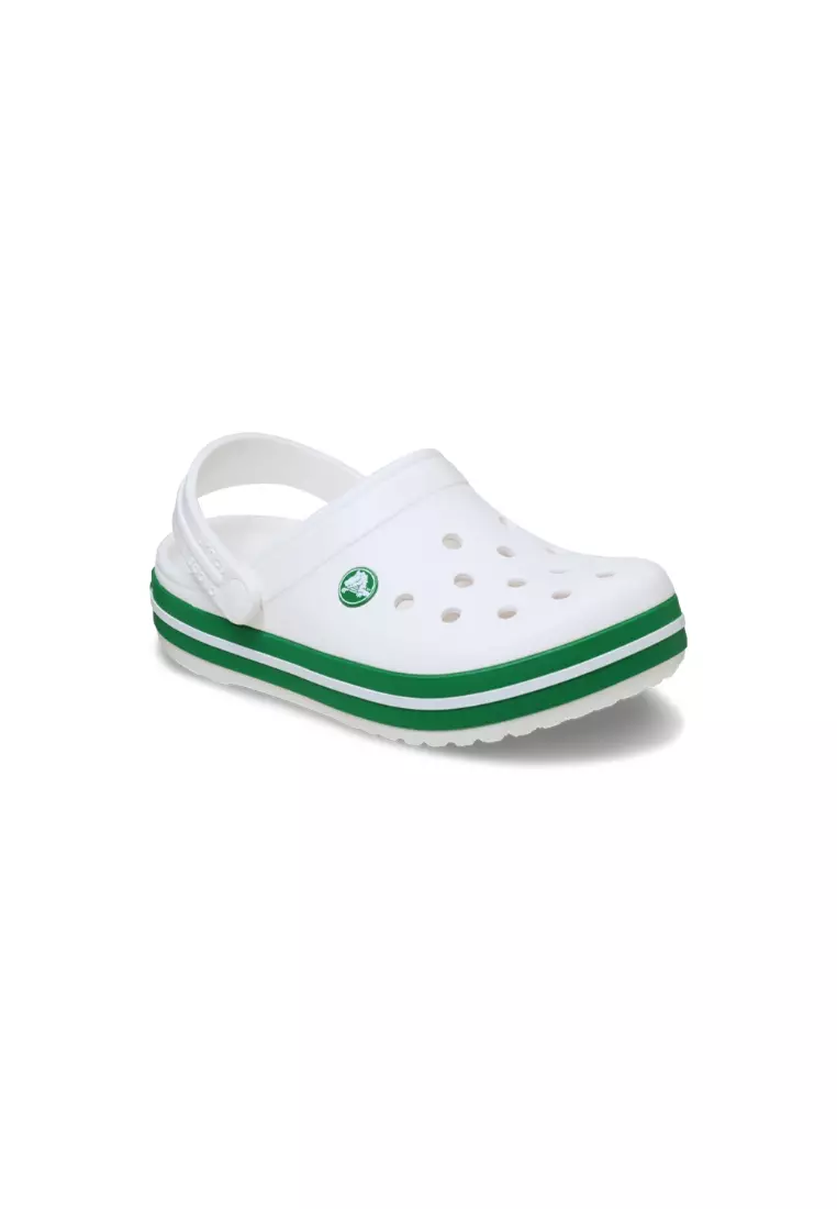 Kids' Crocband Clog In White Green Ivy