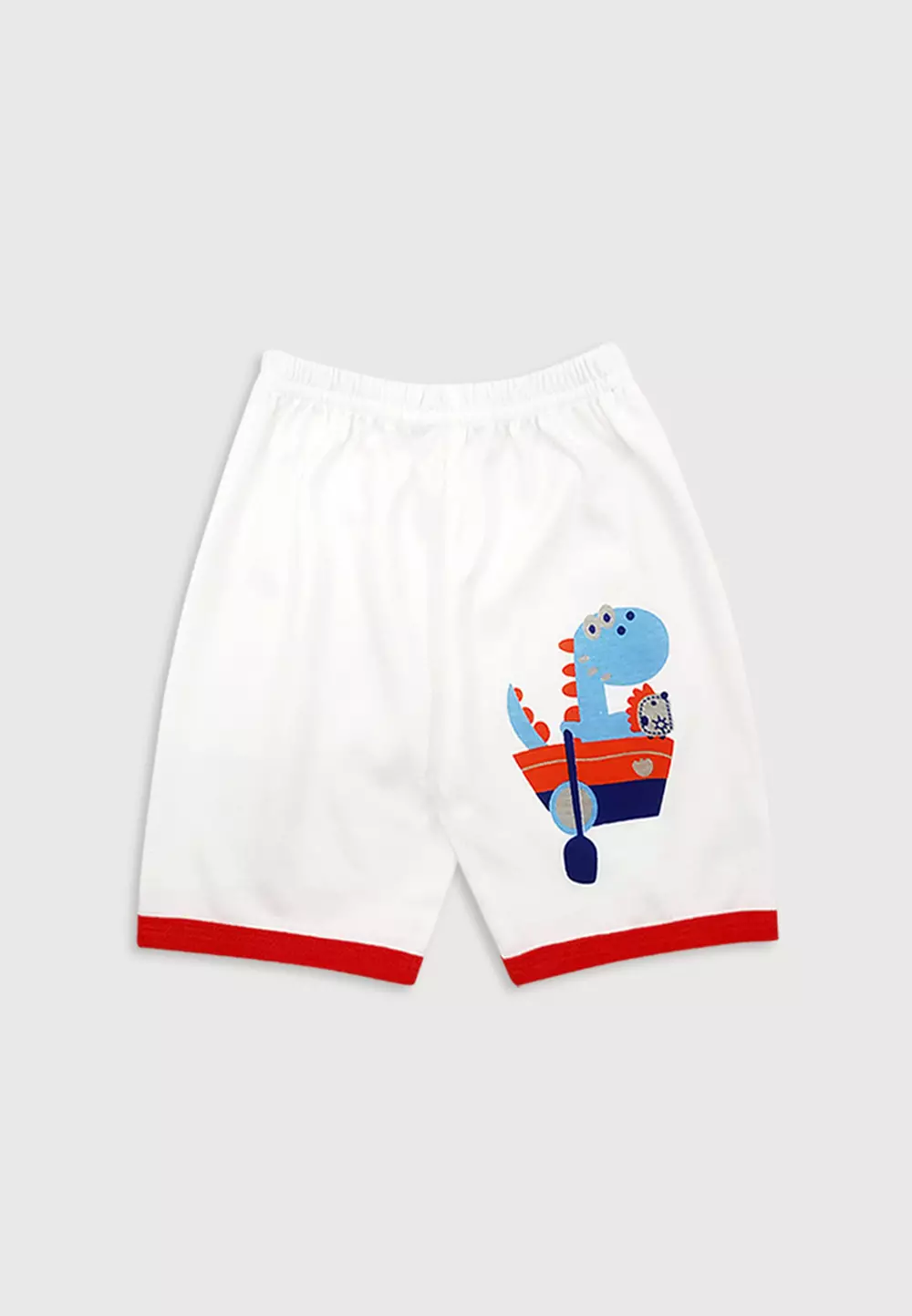 Wakakids Baju Singlet Bayi Anak Laki Laki Motif Dino Setelan Kaos Usia 6 Bulan Hingga 12 Bulan 4061 Merah