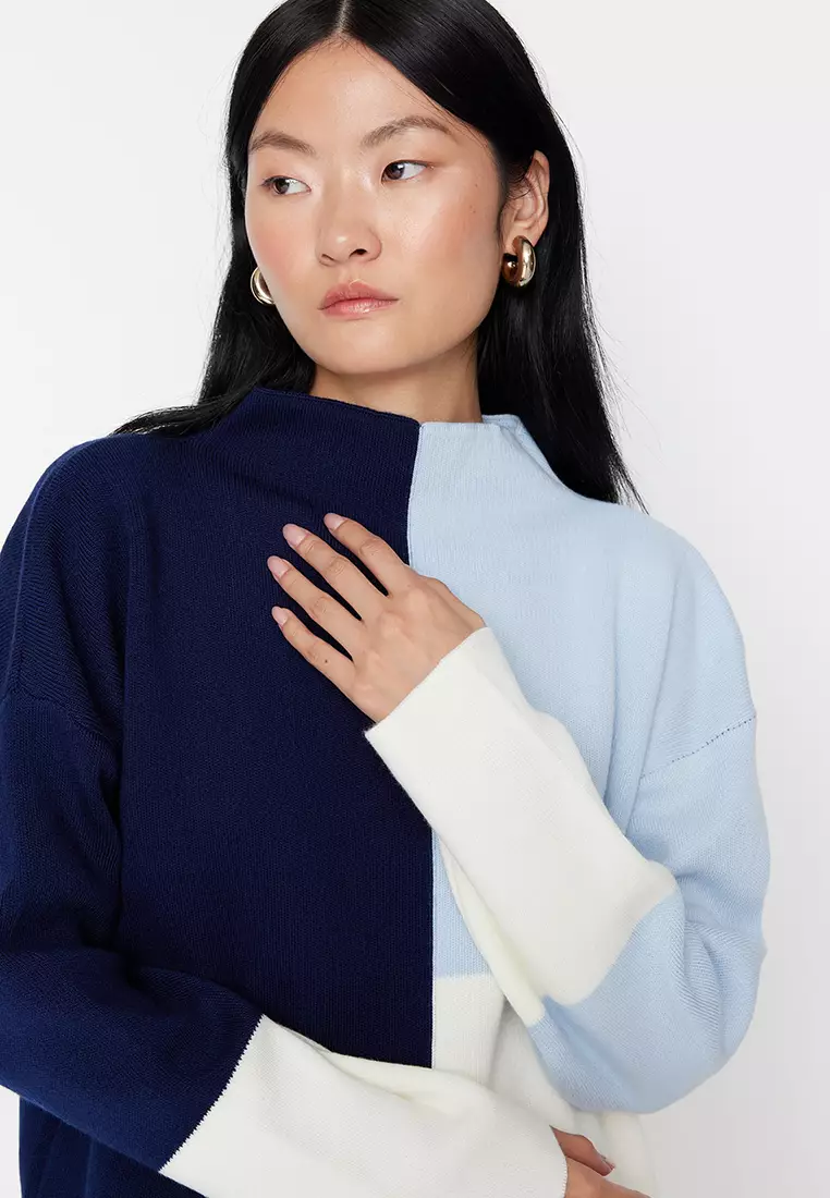 Colour Block Knitted Sweater