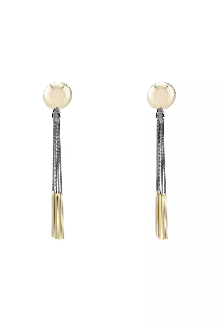 Gold and black cheap dangle earrings