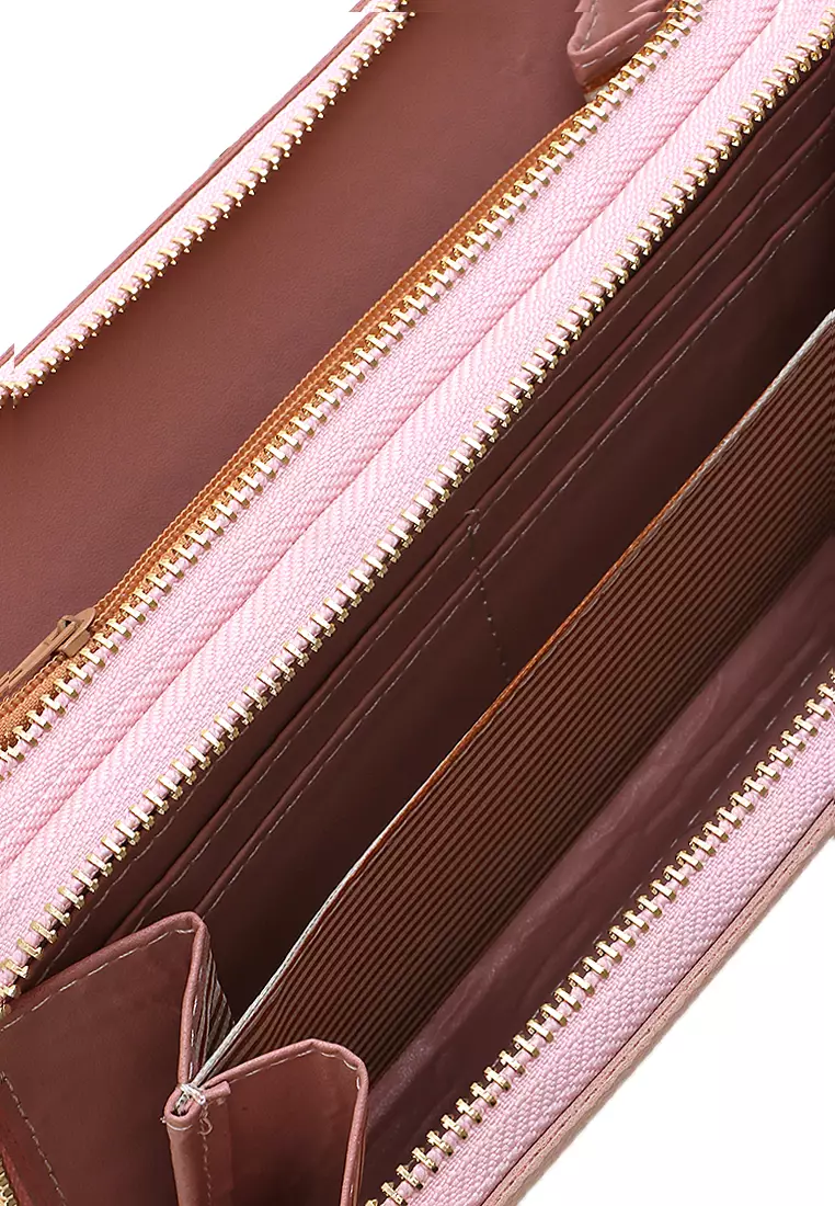 Dive Dompet Panjang Wanita Three Tone Wallet Many Slot Material Leather Kulit ORIGINAL - Pink