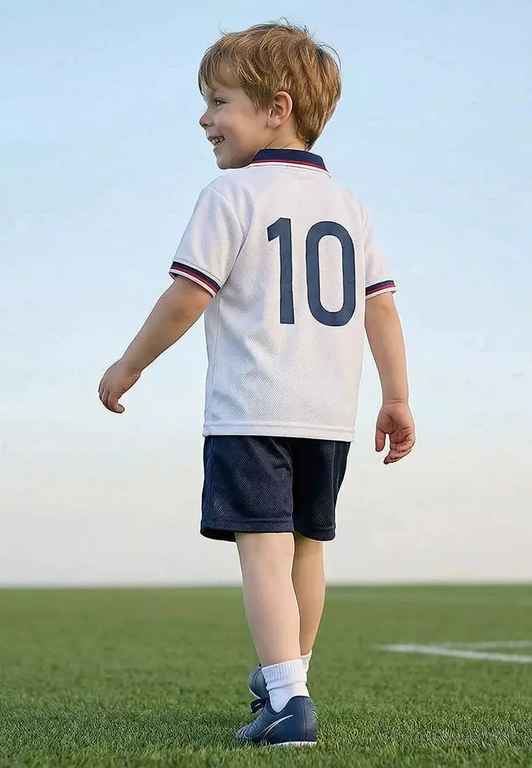 Babyshop Juniors Collared Short Sleeves Polo T-Shirt And Shorts Set With England Print