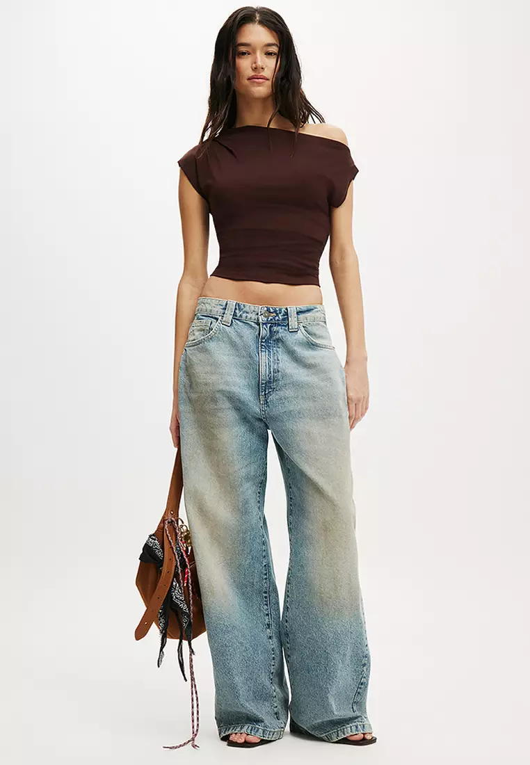 Georgie One Shoulder Short Sleeve Top