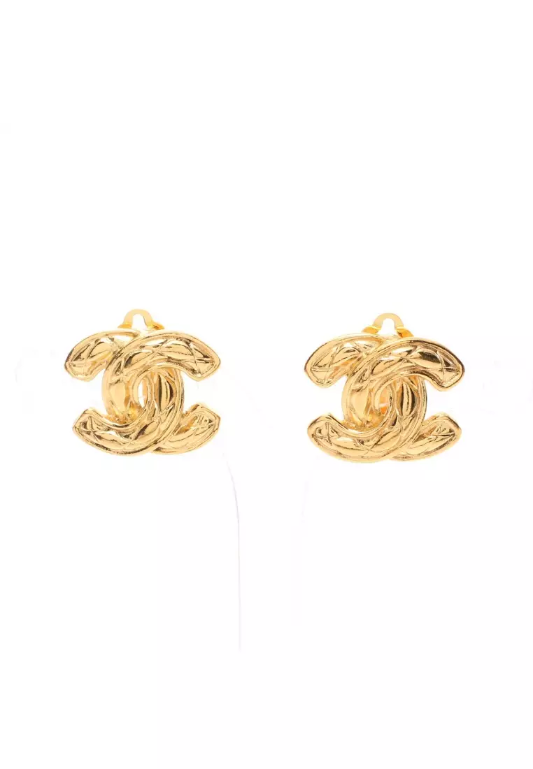 Buy Chanel Pre-loved CHANEL coco mark matelasse earrings GP gold vintage  2023 Online