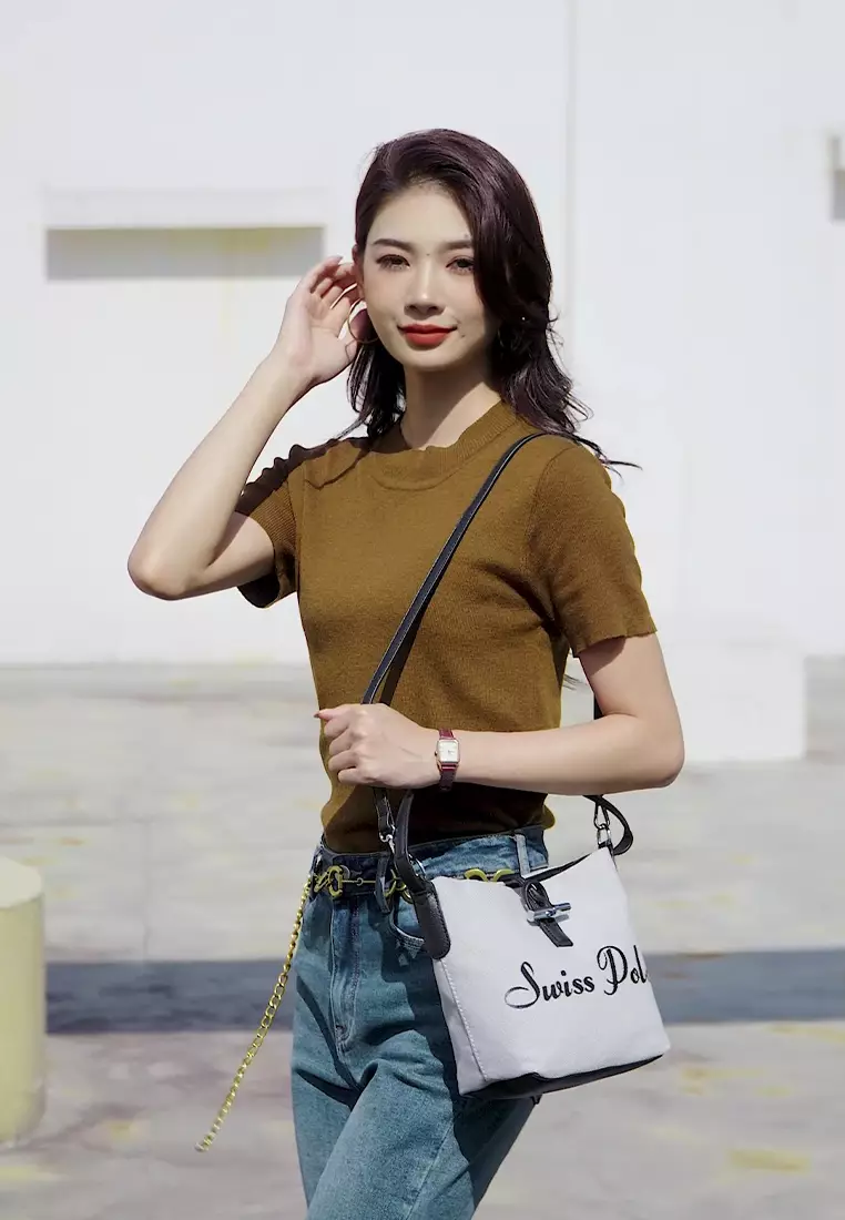 Women's Top Handle Bag / Sling Bag / Crossbody Bag (Tas Selempang / Tas Tangan) - Hitam