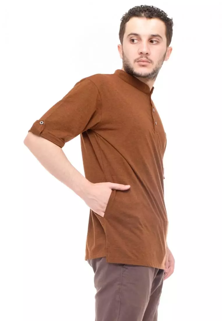 Kaos Koko Gamis Muslim Pria Ulwan - Coklat