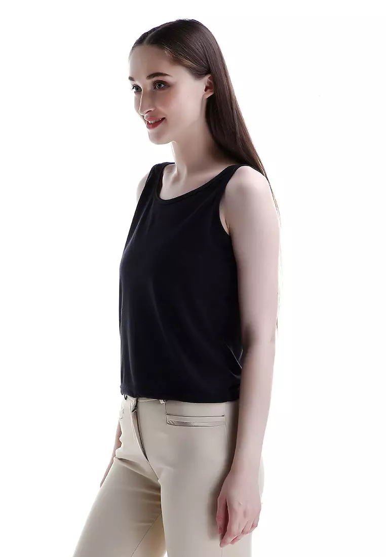 Greisy Tanktop Atasan Wanita Sleeves Design Simple Motif Solid Fashionable