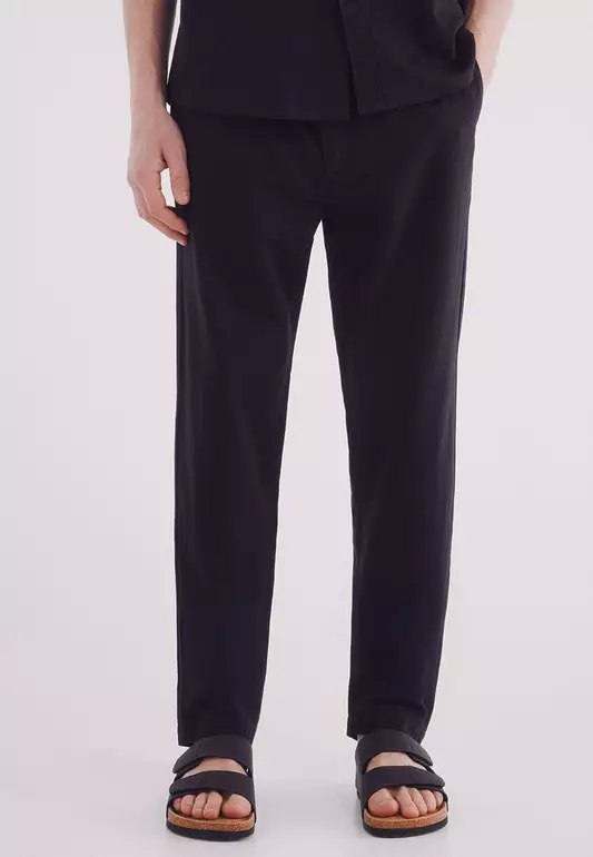 Slim Fit Linen Chino Pants