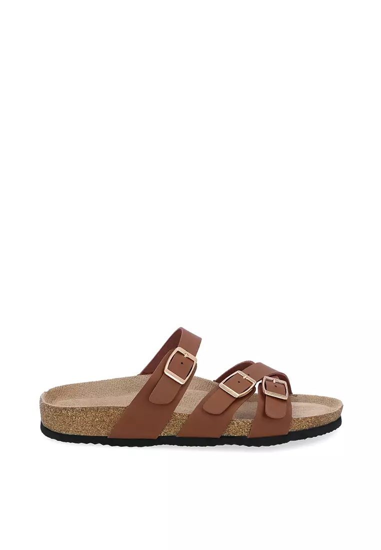 Discount on Carlo Rino  shoes - SKU: Brown Kayla Buckle Flats