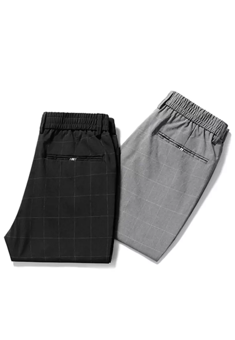 Slim Fit Check Suit Trousers
