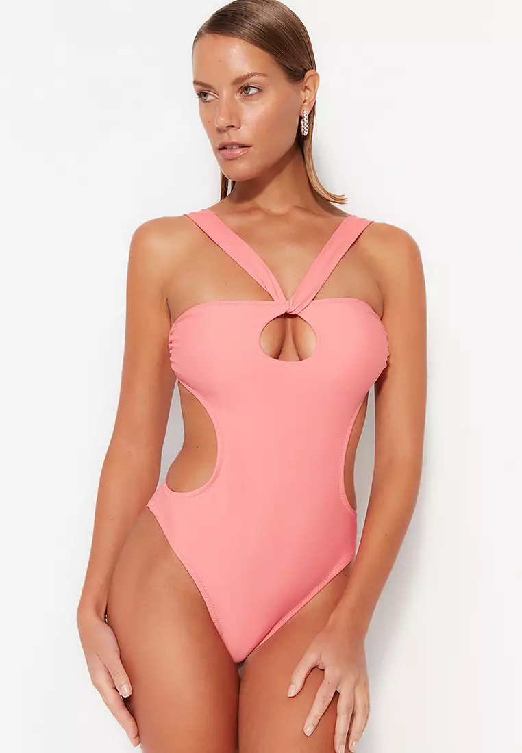 Dorina Pale Pink Ribbed Strappy V Neck Shaping Bodysuit