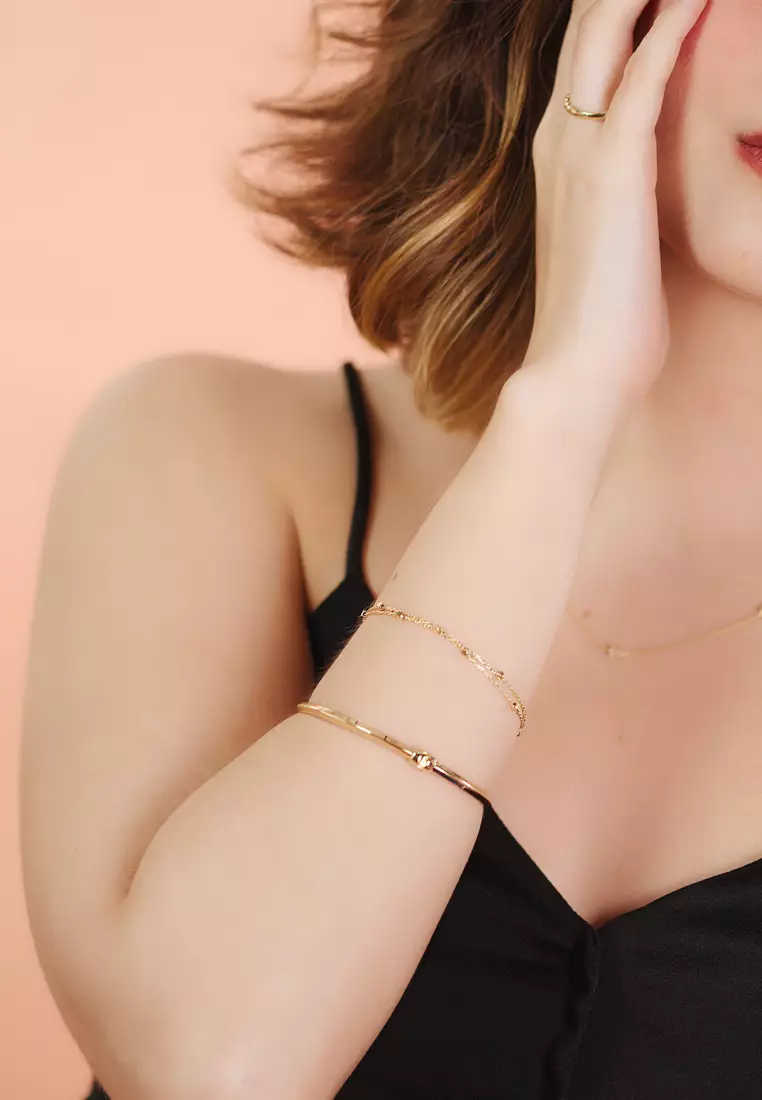  Layered Sphere Chain Bracelet 14k Gold