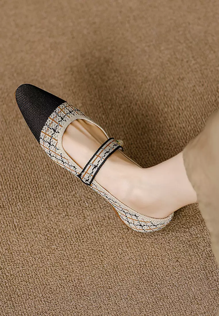 Pearl Strap Flyknit Mary Jane Shoes QC333