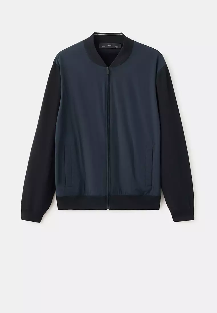 Combined Bomber Jacket In Knit