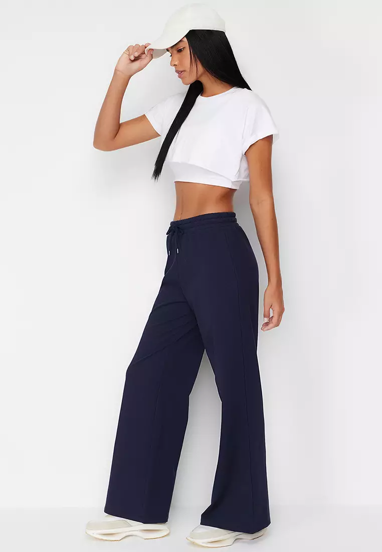 Elastic Wide Leg Pants