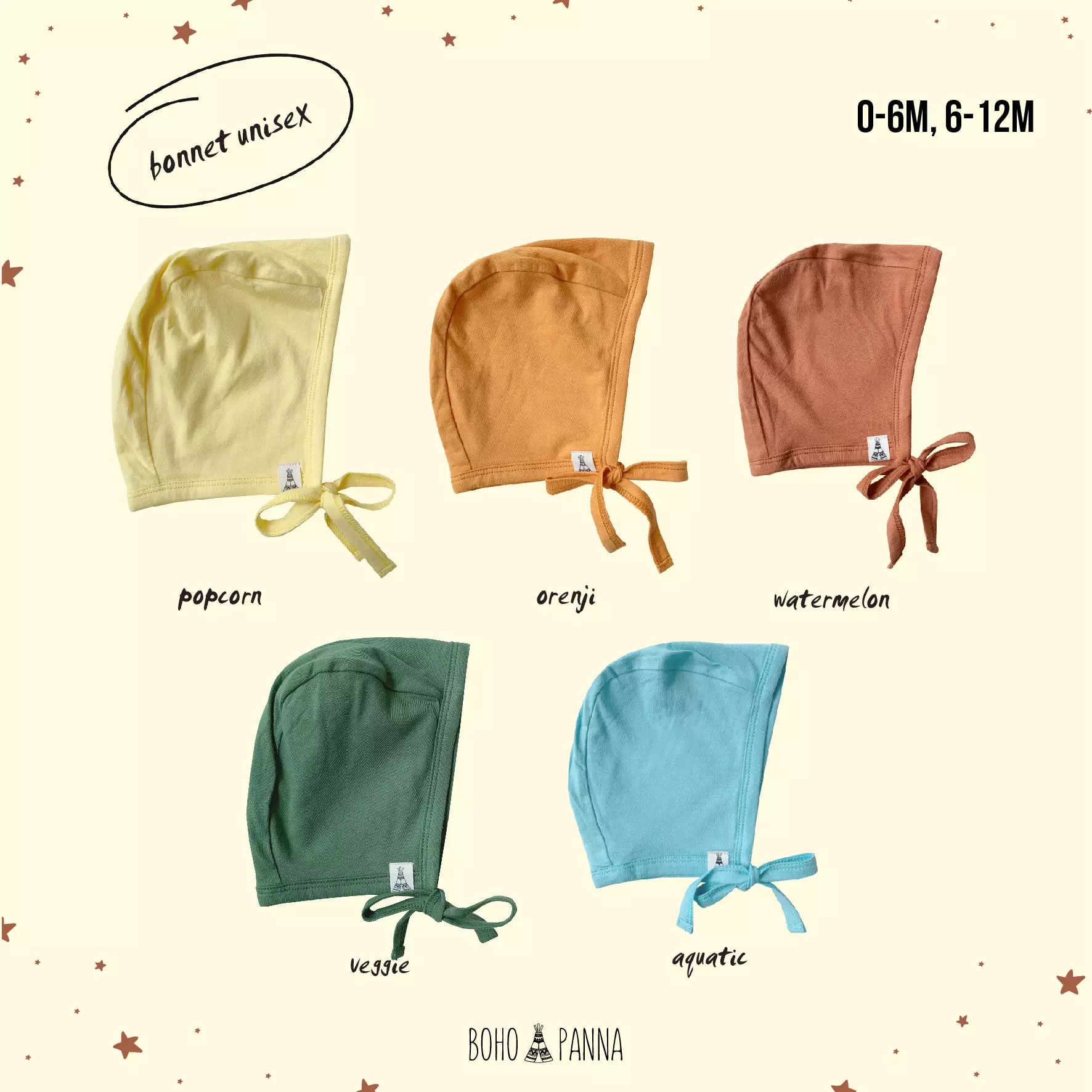 BOHOPANNA - BONET BONNET UNISEX - Topi Bayi